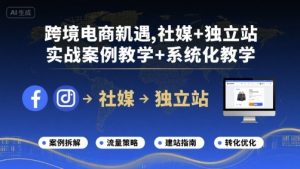 跨境电商新机遇，社媒+独立站，实战案例教学+系统化教学-理想项目库