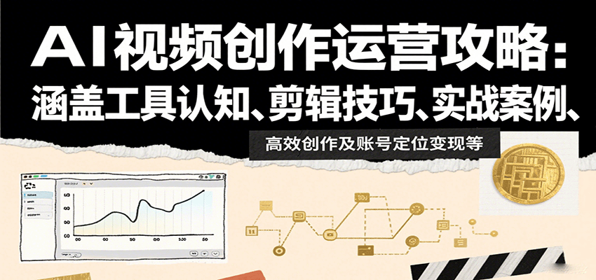 AI视频创作运营攻略:涵盖工具认知、剪辑技巧、实战案例、高效创作及账号定位变现等-理想项目库