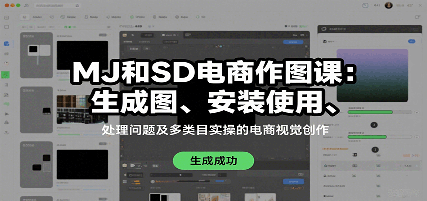 MJ和SD电商作图课：生成图、安装使用、处理问题及多类目实操的电商视觉创作-理想项目库