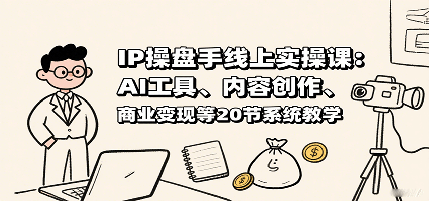 IP操盘手线上实操课：AI工具、内容创作、商业变现等20节系统教学-理想项目库