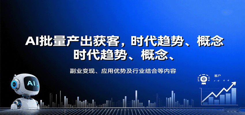 AI批量产出获客，时代趋势、概念、副业变现、应用优势及行业结合等内容-理想项目库