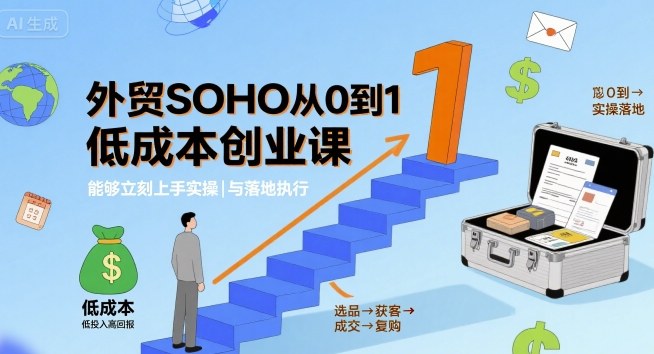 外贸SOHO从0到1低成本创业课，能够立刻上手实操与落地执行-理想项目库