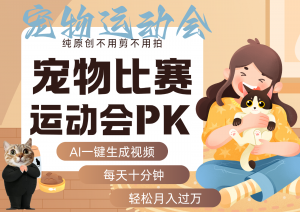 AI萌宠运动员跳水 射击 篮球 足球比赛 每天十分钟 附详细提示词文案库 代替做…-理想项目库