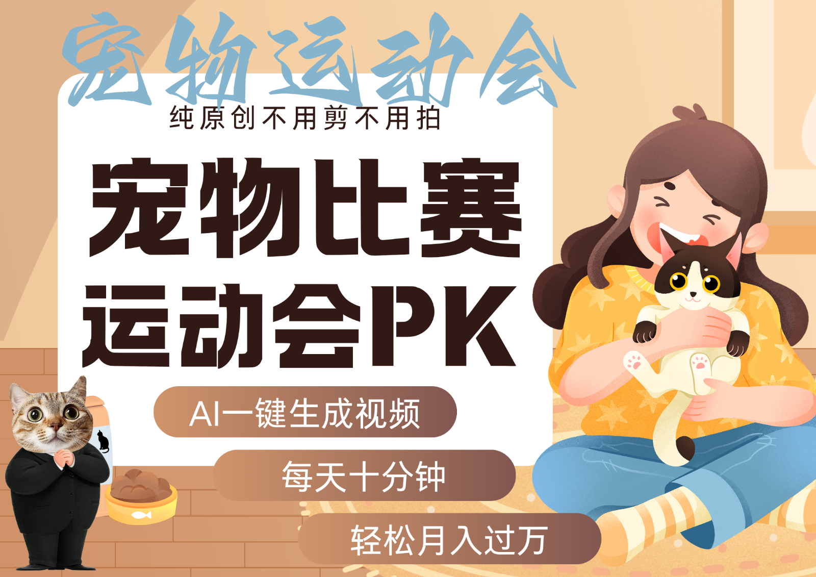 AI萌宠运动员跳水 射击 篮球 足球比赛 每天十分钟 附详细提示词文案库 代替做…-理想项目库
