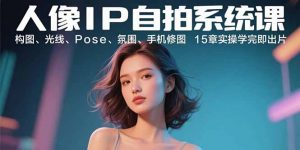 人像IP自拍系统课：构图、光线、Pose、氛围、手机修图 15章实操学完即出片-理想项目库
