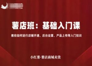 小红薯薯店商城卖货，基础入门课，教你如何进行店铺开通、后台设置、产品上传等入门知识-理想项目库