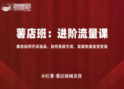 小红薯薯店商城卖货，进阶流量课，教你如何开店选品、如何系统引流，实现快速卖货变现-理想项目库