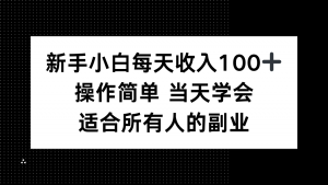 新手小白每天收入100+，操作简单 当天学会 ，适合所有人的副业-理想项目库