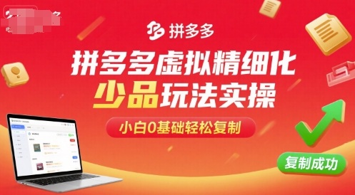 拼多多虚拟精细化少品玩法实操，小白0基础轻松复制-理想项目库