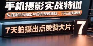 手机摄影实战特训，从拍摄到后期出片的完整技能链，7天拍出点赞大片-理想项目库
