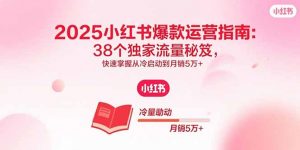2025小红书爆款运营指南：38个独家流量秘笈，快速掌握从冷启动到月销5万+-理想项目库