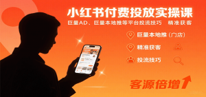 小红书付费投放实操课：巨量AD、巨量本地推等平台投流技巧精准获客-理想项目库