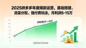 2025拼多多年度爆款运营，基础搭建、流量分配、强付费玩法，月利润5-15万-理想项目库