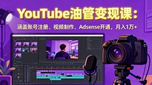 2025YouTube油管变现课：涵盖账号注册、视频制作、Adsense开通，月入1万+-理想项目库