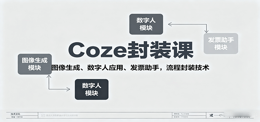 Coze封装课，图像生成、数字人应用、发票助手，流程封装技术-理想项目库
