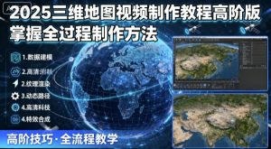 2025三维地图视频制作教程高阶版，掌握全过程制作方法-理想项目库