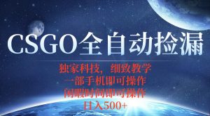 CSGO自动捡漏项目，最新独家玩法，不用挂机不用玩游戏，一个手机即可操…-理想项目库