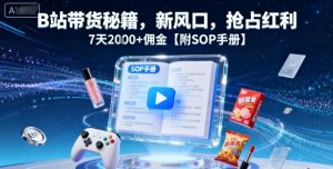 B站带货秘籍，新风口，抢占红利，7天2k+佣金【附SOP手册】-理想项目库