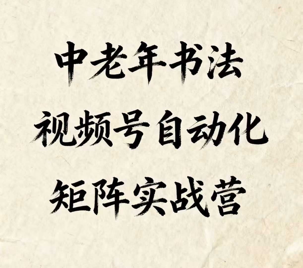中老年书法视频号自动化矩阵实战营，一套自动化流程玩转中老年书法视频号矩阵-理想项目库