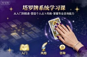 塔罗牌系统学习课，助你从入门到精通，塑造个人占卜风格，掌握专业咨询能力-理想项目库