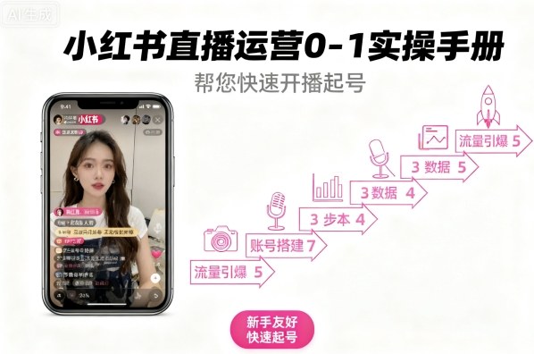 小红书直播运营0-1实操手册，帮您快速开播起号-理想项目库