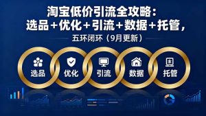 淘宝低价引流全攻略：选品＋优化＋引流＋数据＋托管，五环闭环(9月更新-理想项目库