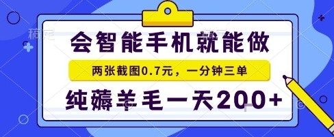 手机项目，二十秒一单，纯薅羊毛一天2张+做就有【揭秘】-理想项目库