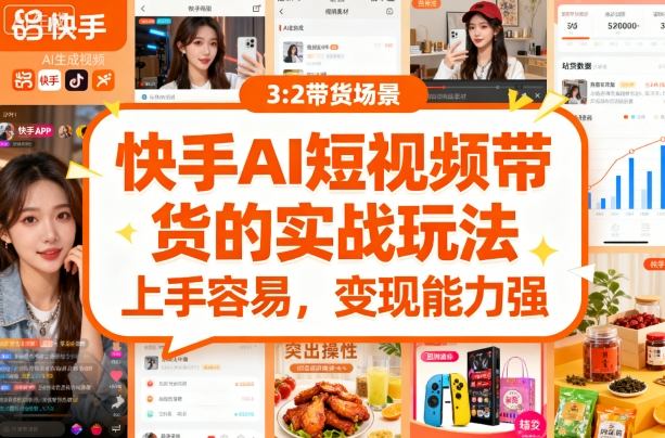 快手ai短视频带货的实战玩法，上手容易，变现能力强-理想项目库