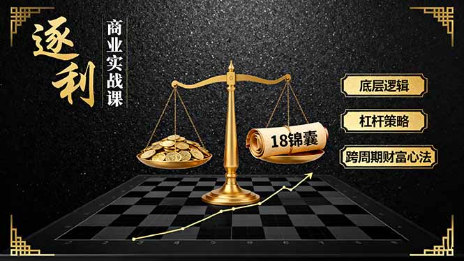《逐 利》商业实战课，底层逻辑、杠杆策略、18锦囊，跨周期财富心法-理想项目库