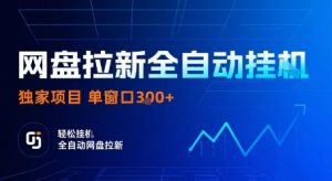 网盘拉新全自动挂G，独家技术，操作简单，自动完成拉新任务，单窗口3张【揭秘】-理想项目库