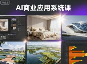 AI商业应用系统课，室内-软装-建筑-景观，智能设计+效果图+动画画实战-理想项目库