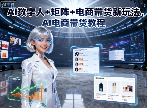 AI数字人+矩阵+电商带货新玩法，AI电商带货教程-理想项目库