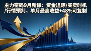 主力密码9月新课：资金追踪/买卖时机/行情预判，单月最高收益+48%可复制-理想项目库