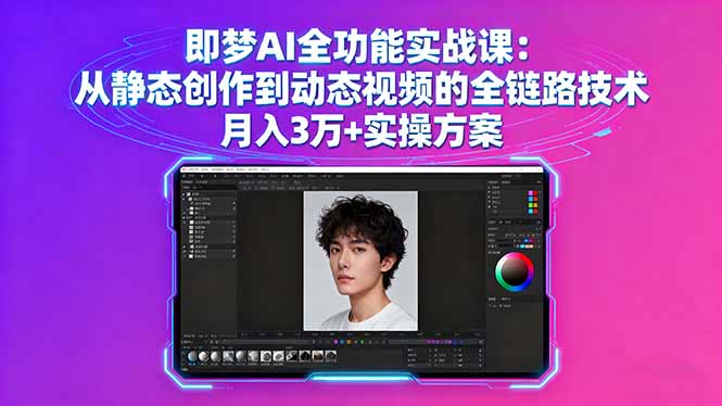 即梦AI全功能实战课：从静态创作到动态视频的全链路技术 月入3万+实操方案-理想项目库