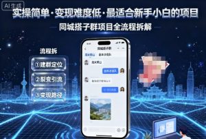 实操简单，变现难度低，最适合新手小白做的项目，每天轻松收入3张，同城搭子群项目全流程拆解-理想项目库