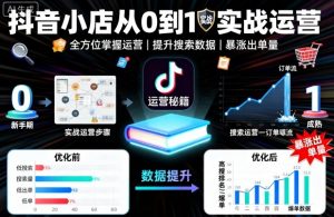 抖音小店从0到1实战运营，帮你全方位掌握小店运营，提升搜索数据与出单量-理想项目库