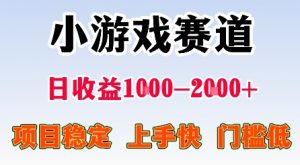 最新小游戏赛道，日收益1k-2k+，项目稳定上手快门槛低，在家就可以自己创业【揭秘】-理想项目库