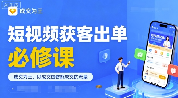 短视频获客出单必修课，成交为王，以成交为导向，直接做能成交的流量-理想项目库
