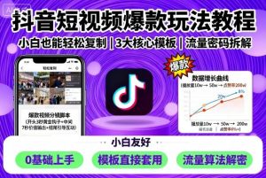 抖音短视频爆款玩法教程，小白也能轻松复制-理想项目库