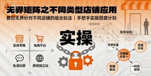 无界矩阵之不同类型店铺应用，教你无界针对不同类型店铺的组合玩法应用，手把手实操搭建计划-理想项目库
