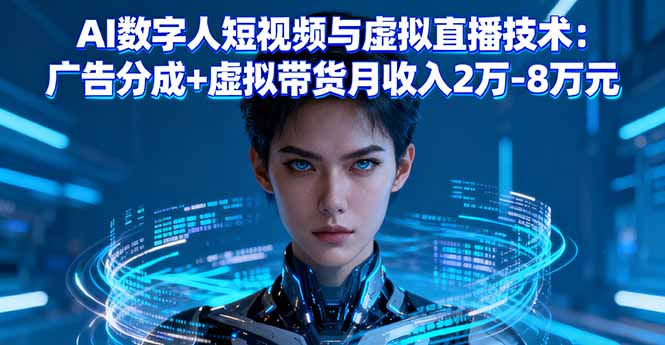 AI数字人短视频与虚拟直播技术：广告分成+虚拟带货月收入2万-8万元-理想项目库