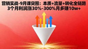 营销实战-9月突围课:本质+流量+转化全链路 3个月利润涨30%-300%月多赚10w+-理想项目库