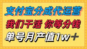 十月最强捡钱项目,支付宝分成代运营,我们干活,你等着分钱!单号月产…-理想项目库