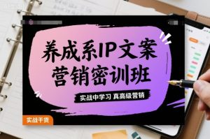 养成系IP文案营销密训班,实战中学习真高级营销-理想项目库