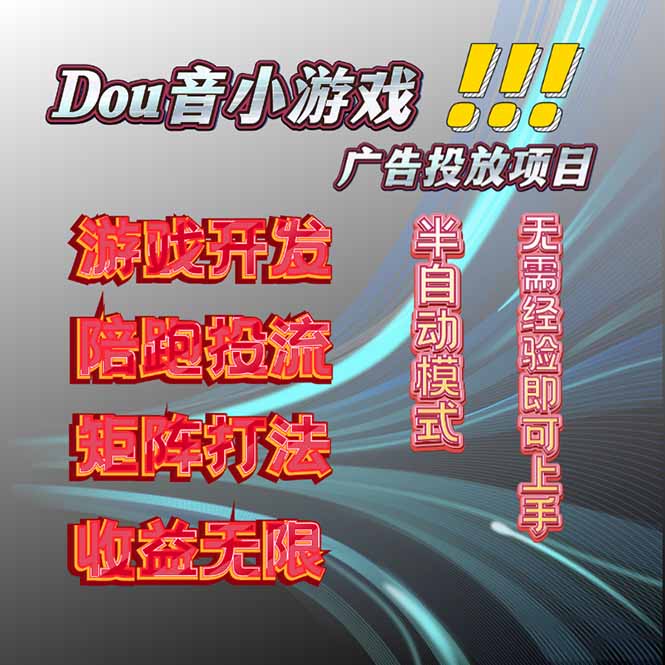 抖音小游戏广告推广项目，2025最新实测落地，单日收益300+-理想项目库