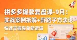 拼多多爆款复盘课-9月：实战案例拆解+野路子方法论，快速掌握爆单新逻辑-理想项目库