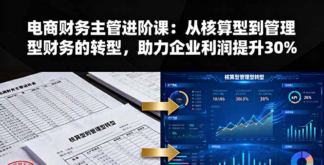 电商财务主管进阶课：从核算型到管理型财务的转型，助力企业利润提升30%-理想项目库