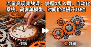 流量变现实战课:掌握4步入局、自动化系统、高客单模型,时间价值提升10倍-理想项目库