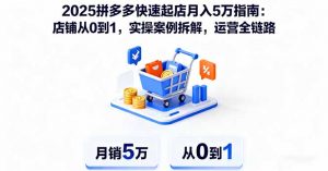 2025拼多多快速起店月入5万指南：店铺从0到1，实操案例拆解，运营全链路-理想项目库