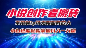 小说创作者搬砖玩法,不限制IP简单无脑 可矩阵无限放大小白也能实现轻…-理想项目库